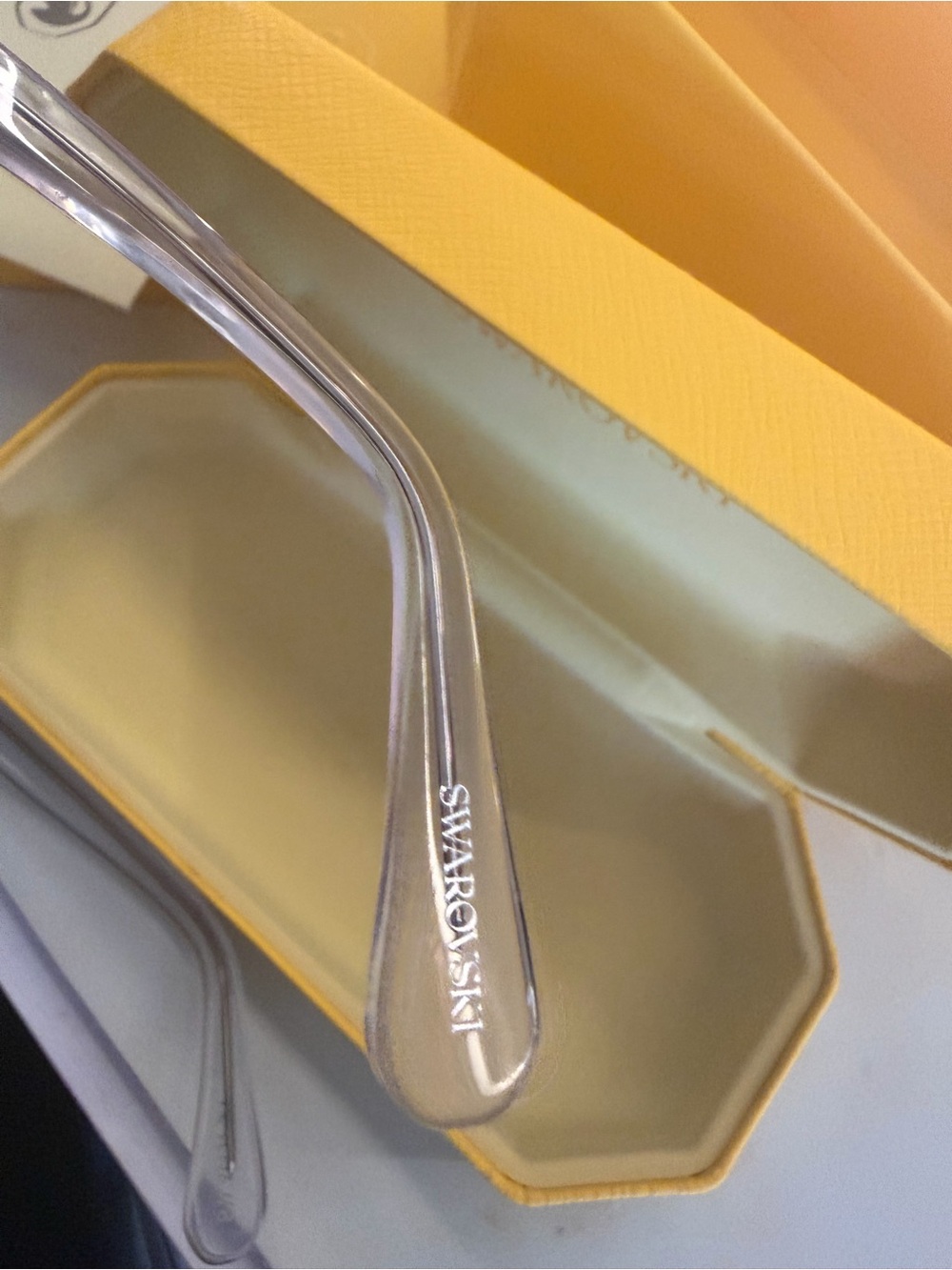 Swarovski Clear Frame Glasses with Yellow Case - Picture 4 of 7